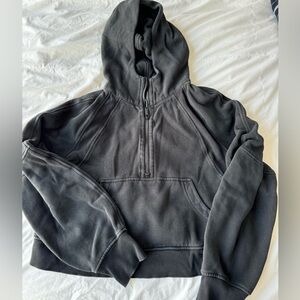 Black Lululemon quarter zip scuba hoodie
